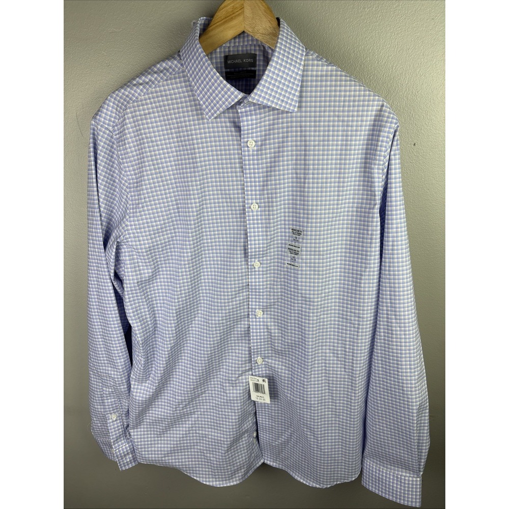 Michael Kors Long Sleeve Button Up Shirt Size Large Comfort Stretch - Picture 1 of 8
